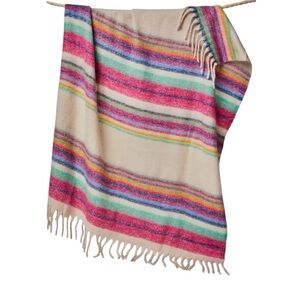 NWT Free People Skye Stripe Fringe Throw Blanket